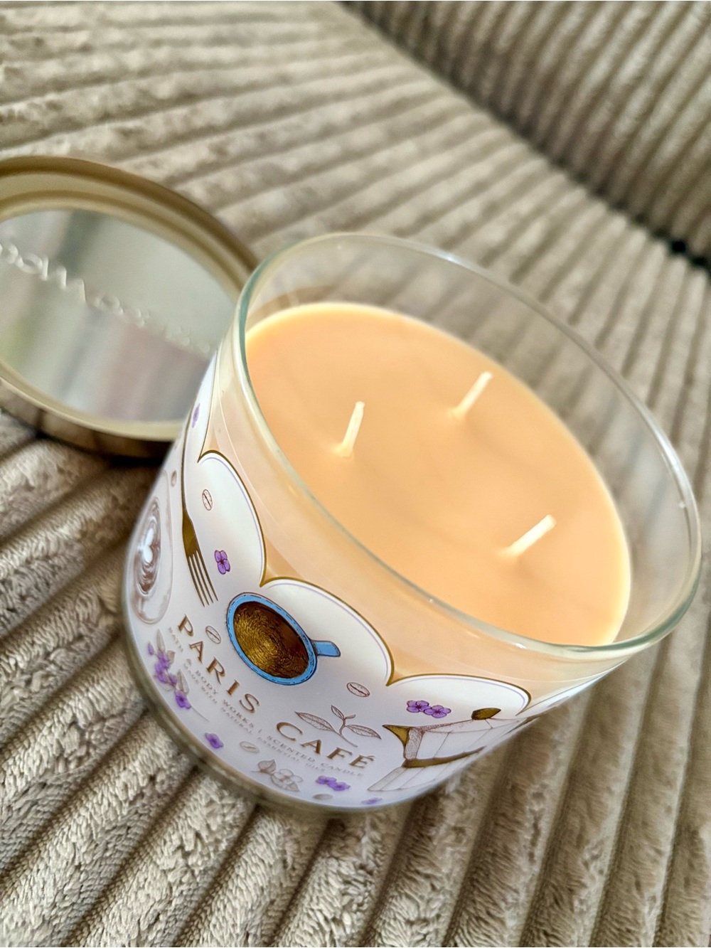 Bath & Body Works Paris Café Scented Candle - White, Gold & Purple - Picture 2 of 2